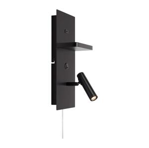 Markslöjd Markslöjd 109018 - LED Nástěnné sv. s poličkou a USB portem CARICA 4W/230V černá