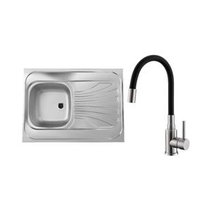 ALVEUS ALVEUS SETA24019 -Kuchyňský dřez CLASSIC+dřezová baterie MINTAS 34 cm ocel/černá