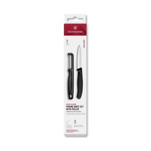 Victorinox - Sada kuchyňský nůž se škrabkou SWISS CLASSIC černá 6.7113.21