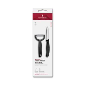 Victorinox - Sada kuchyňský nůž se škrabkou SWISS CLASSIC černá 6.7113.22