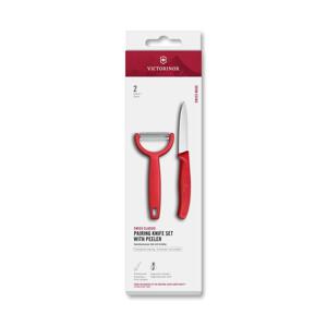 Victorinox - Sada kuchyňský nůž se škrabkou SWISS CLASSIC červená 6.7111.22C1