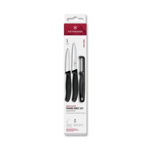Victorinox - Sada kuchyňských nožů se škrabkou SWISS CLASSIC 3 ks černá 6.7113.33