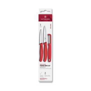 Victorinox - Sada kuchyňských nožů se škrabkou SWISS CLASSIC 3 ks červená 6.7111.33C1