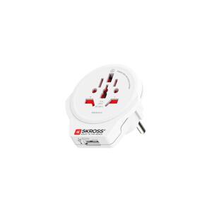 SKROSS SKROSS PA30USB - Cestovní adaptér Europe USB pro cizince v ČR, USB-A 12W typ E/F