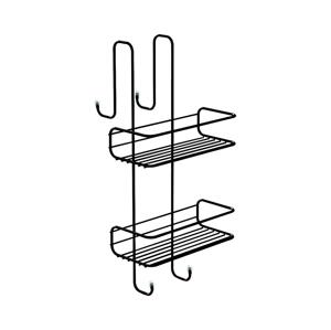 Gedy - Nástěnná police do sprchy CHROM LINE 49x24 cm matná černá 248514