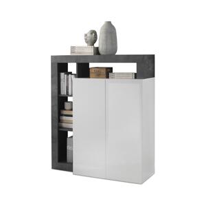 MC Akcent Komoda LENOR bílá/antracit 209030-04OX