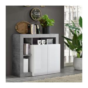 MC Akcent Komoda LENOR bílá/šedá beton 209030-02CE