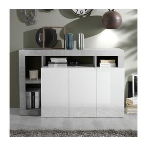 MC Akcent Komoda LENOR bílá/šedá beton 209030-05CE