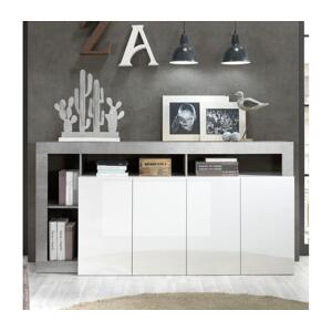 MC Akcent Komoda LENOR bílá/šedá beton 209030-08CE