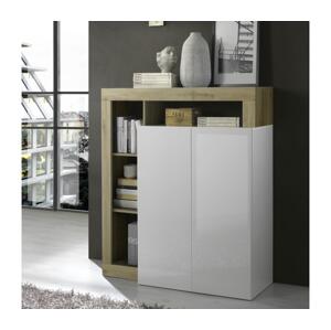 MC Akcent Komoda LENOR bílá/světlý dub 209030-04K