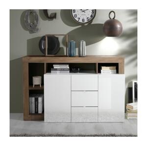 MC Akcent Komoda LENOR bílá/dub 209030-07MR