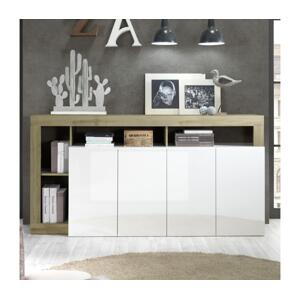 MC Akcent Komoda LENOR bílá/světlý dub 209030-08K