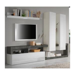 MC Akcent Obývací stěna LENOR bílá/antracit 769030OX