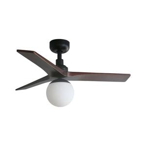 FARO Barcelona FARO 34278WT-11L - Str. vent. KLIM S 1xE27/15W/230V dřevo/černá pr.92,5 cm WT+DO