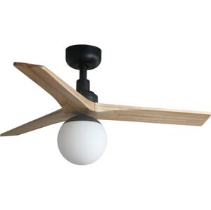 FARO Barcelona FARO 34284WT-11L-Str. vent. KLIM S 1xE27/15W/230V borovice/černá pr.92,5cm WT+DO