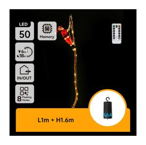 B.V.  - LED Venkovní vánoční dekorace LED/4xAA IP44 padák Santa Claus B10303AAEQ