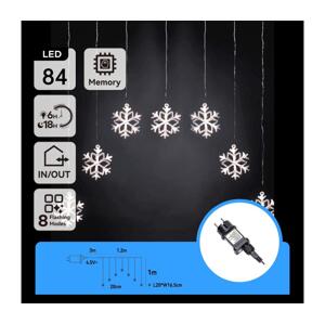 B.V.  - LED Venkovní vánoční řetěz 70xLED/8 fu 1,2x1m IP44 studená bílá vločk B10303ABGJ