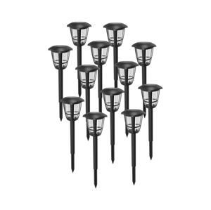 B.V.  - SADA 12x LED Solární lampa LED/0,06W/2V 33,8 cm 6500K IP44 černá B10201IBH