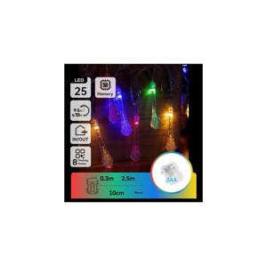 B.V.  - LED RGBY Venkovní vánoční řetěz 25xLED/8 funkcí 3xAA 2,5m IP44 kapky B10303K5D