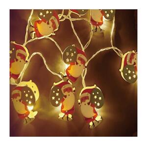 B.V.  - LED Vánoční řetěz 10xLED/3xAA 1,5m teplá bílá Santa Claus