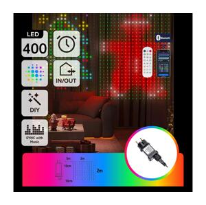 B.V.  - LED RGBY Dekorační řetěz 400xLED/15W/230V 2x2m IP44 + DO S10302S6D