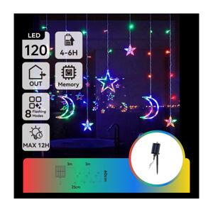 B.V.  - LED RGBY Solární vánoční řetěz 120xLED/8 funkcí 3x0,6m 500 mAh IP65 B10201S6T