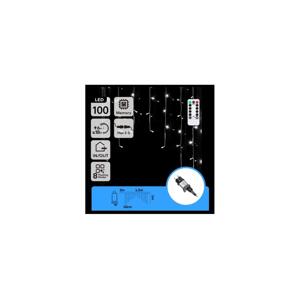 B.V.  - LED Ven. ván. řetěz 100xLED/6W/230V/8funkcí 1,5x1m IP44 stud bílá+DO