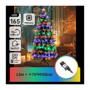 B.V.  - LED Venkovní vánoční stromek 165xLED/8 funkcí 1,5 m IP44 multicolor B10303Y30