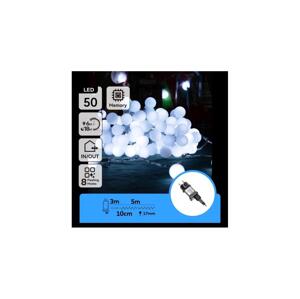 B.V.  - LED Ven. dekorační řetěz 50xLED/3,6W/230V/8 funkcí 5m IP44 stud bílá B103031RI