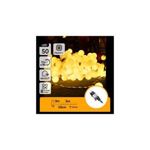 B.V.  - LED Ven. dekorační řetěz 50xLED/3,6W/230V/8 funkcí 5m IP44 teplá bílá B103031RM