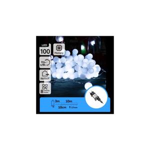 B.V.  - LED Ven. dekorační řetěz 100xLED/3,6W/230V/8 funkcí 10m IP44 stu bílá B103031RH