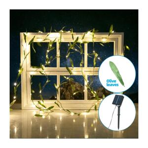 B.V.  - LED Solární řetěz 50xLED/7m IP65 teplá bílá olive
