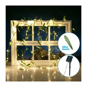 B.V.  - LED Solární řetěz 100xLED/12m IP65 teplá bílá olive