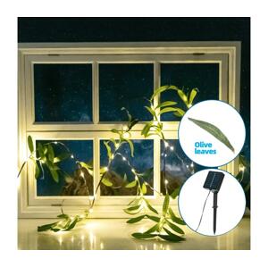 B.V.  - LED Solární řetěz 60xLED/4m IP65 teplá bílá olive