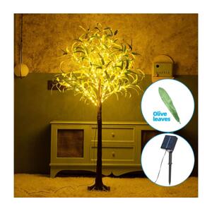 B.V.  - LED Solární dekorace 150xLED/3,2m IP65 teplá bílá olive