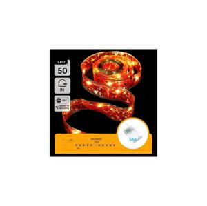 B.V.  - LED Vánoční řetěz 50xLED/3xAA 5m teplá bílá červená B103033XG