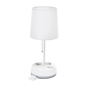 B.V.  - Stolní lampa se zásuvkami 1xE27/60W/230V bílá