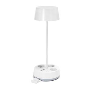B.V.  - LED Stmívatelná stolní lampa se zásuvkami a USB LED/4,6W/230V bílá