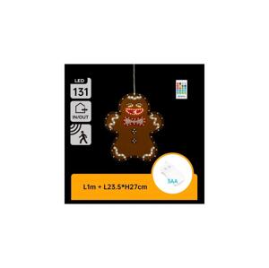 B.V.  - LED Vánoční dekorace 131xLED/3xAA IP44 + DO perníček 27 cm B10303AAEC