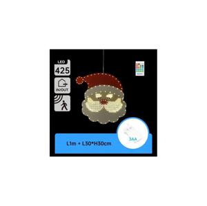 B.V.  - LED Vánoční dekorace 425xLED/3xAA IP44 + dálkové ovládání santa 30 cm B10303AAEE