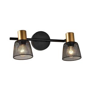 Prezent Prezent  - Nástěnné bodové svítidlo DAYTONA 2xE14/40W/230V černá/zlatá