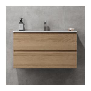 BATH DELUXE Koupelnová skříňka s umyvadlem HENRY 91 cm dub BT0125+BT0128