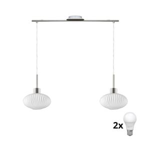 Eglo LED Lustr na lanku HARMA 2xE27/60W/230V matný chrom/bílá