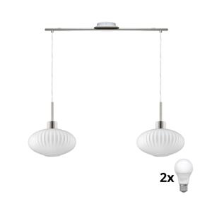 Eglo LED Lustr na lanku HARMA 2xE27/60W/230V matný chrom/bílá