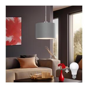 Eglo Eglo - LED Lustr na lanku TUNJA 1xE27/60W/230V šedá
