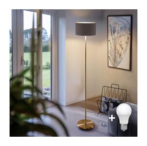 LED Stojací lampa TUNJA 1xE27/20W/230V pr. 30 cm zlatá/taupe