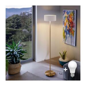 LED Stojací lampa TUNJA 1xE27/20W/230V pr. 30 cm zlatá/bílá
