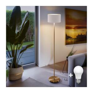 LED Stojací lampa TUNJA 1xE27/20W/230V pr. 30 cm zlatá/bílá