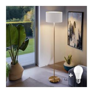 LED Stojací lampa TUNJA 1xE27/20W/230V pr. 38 cm zlatá/bílá