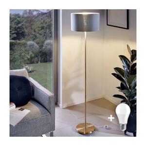 LED Stojací lampa TUNJA 1xE27/20W/230V pr. 38 cm zlatá/šedá